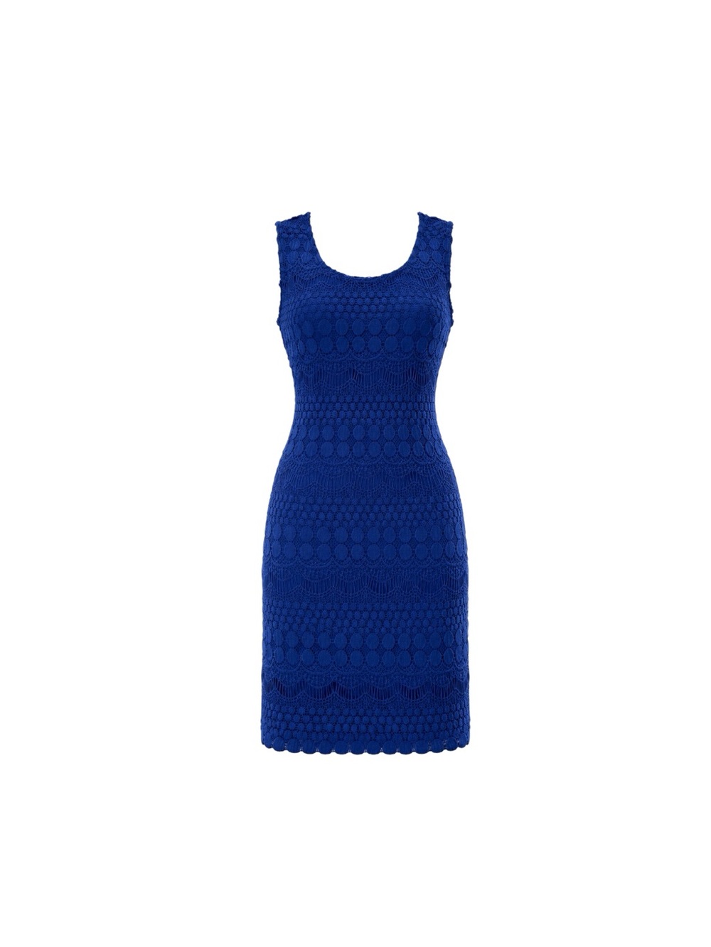 Royal Blue Tiana B. Cobalt Crochet Midi Dress